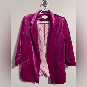Pink Velvet Blazer - Small